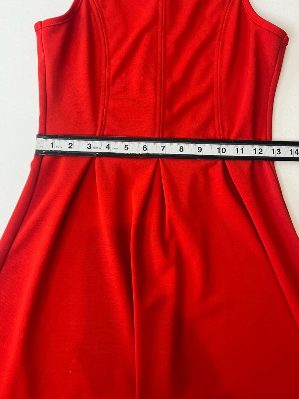 Alya Dress Womens Small Red Fit Flare Pleated Sleeveless Career Party - Picture 12 of 12
